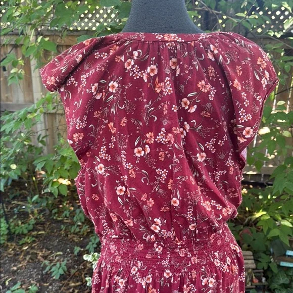 Old Navy XXL Tall Floral Red Midi Dress. - Picture 4 of 11